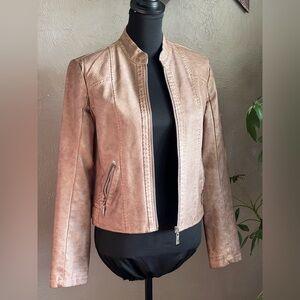Jou Jou - Rose Gold Moto Jacket - size SMALL